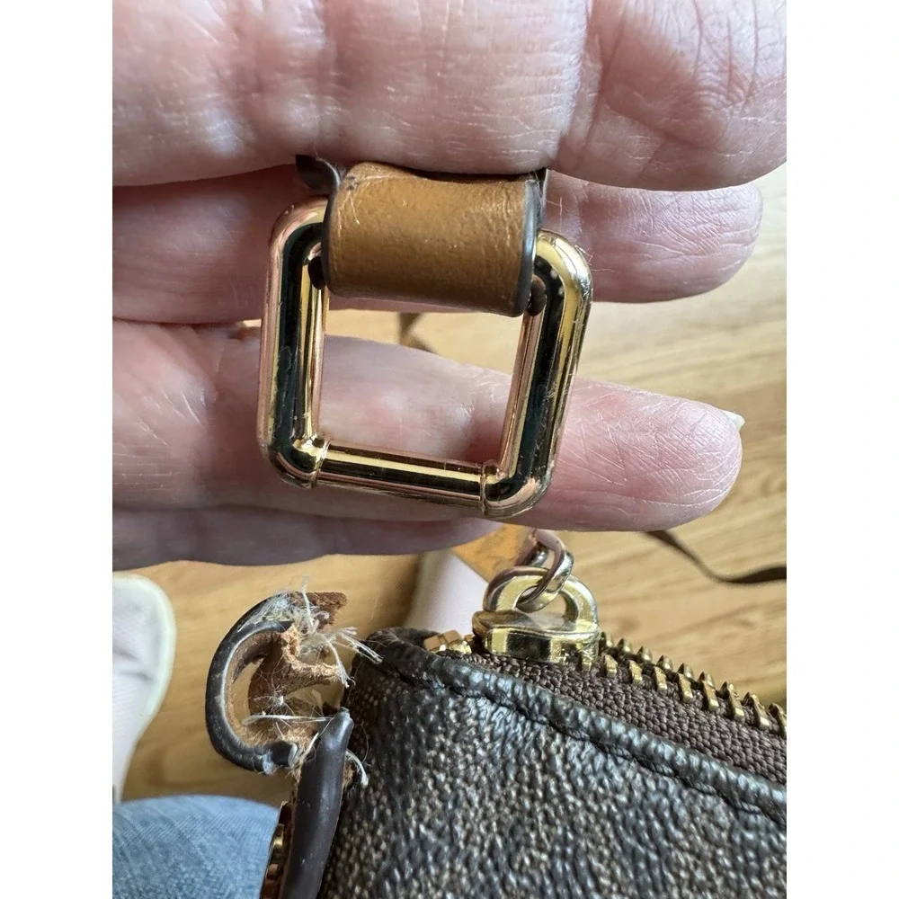 Michael Kors Brown Crossbody Bag with Gold Hardware